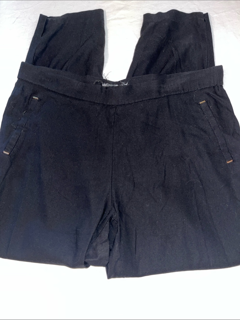 Black Women's pull-on Dress Pants with faux Pockets